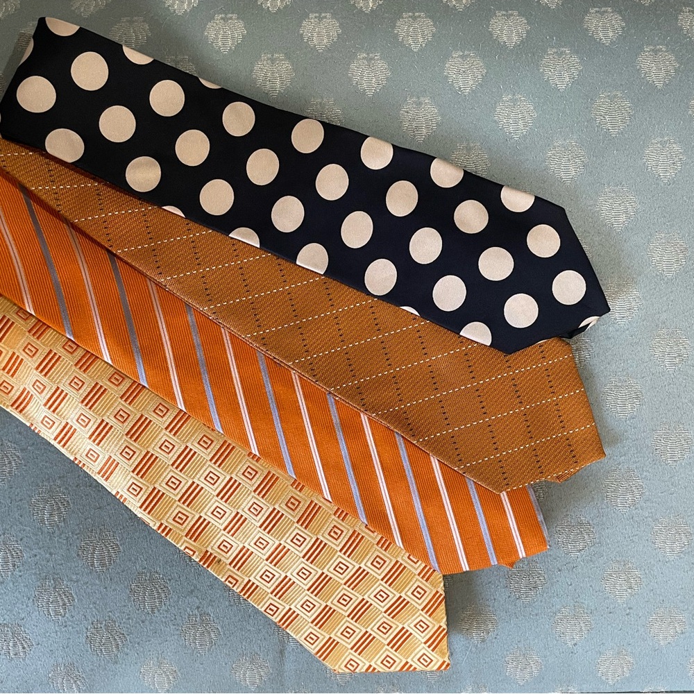 4 Silk Ties: Bert Pulitzer, Michael Kors, Stafford Neckwear Collection